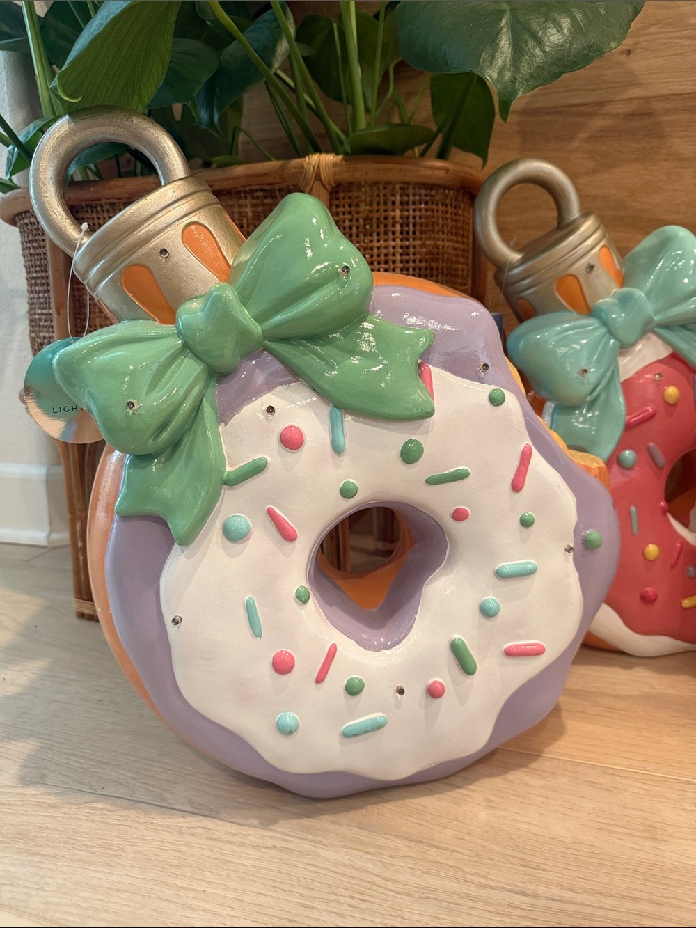 Donut frosted fixture display light up 18” X 14” new w tag